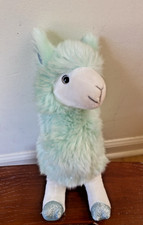 FAO Schwarz Glittering Plush Llama Mint Green with Sparkly Hooves 13x11