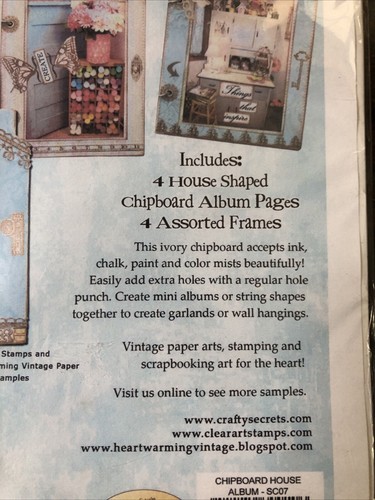 Kit de álbum y marcos de casa de aglomerado Crafty Secrets Sweet Chips nuevo - Imagen 2 de 3