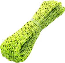 1.8mm Fluorescent Reflective Guyline Tent Rope Camping Cord Paracord, 65 Feet