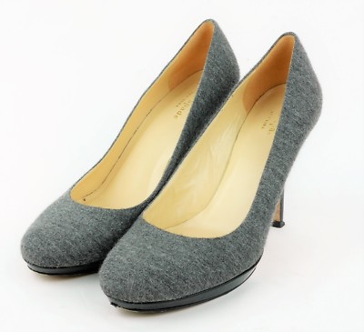 KATE SPADE NEW YORK Women's 8 - Gray knit fabric high heels closed toe pumps