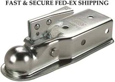 FULTON FAS-LOK 3500 lbs. TRAILER COUPLER 2" BALL 3" CHANNEL ZINC FINISH CLASS II