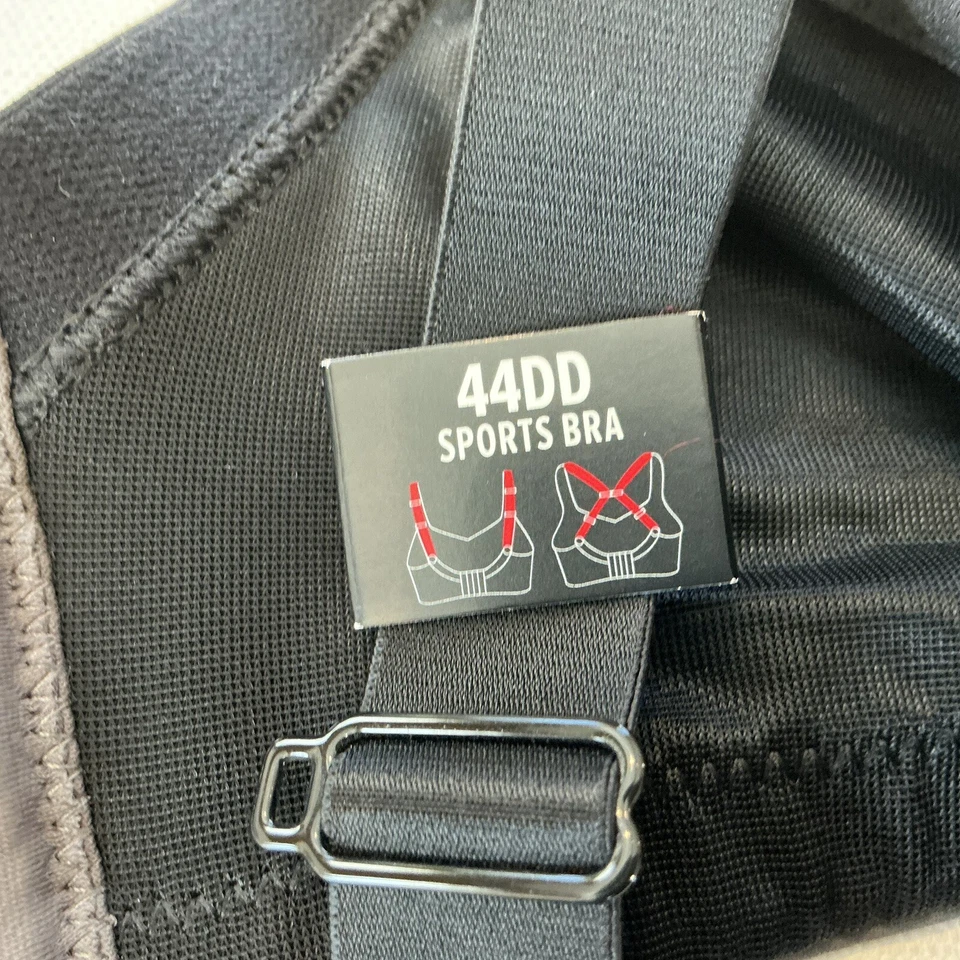 NUEVO CON ETIQUETAS TORRID Sujetador deportivo con aros de malla con tiras para mujer 44DD forrado de impacto medio Foto 4 de 4