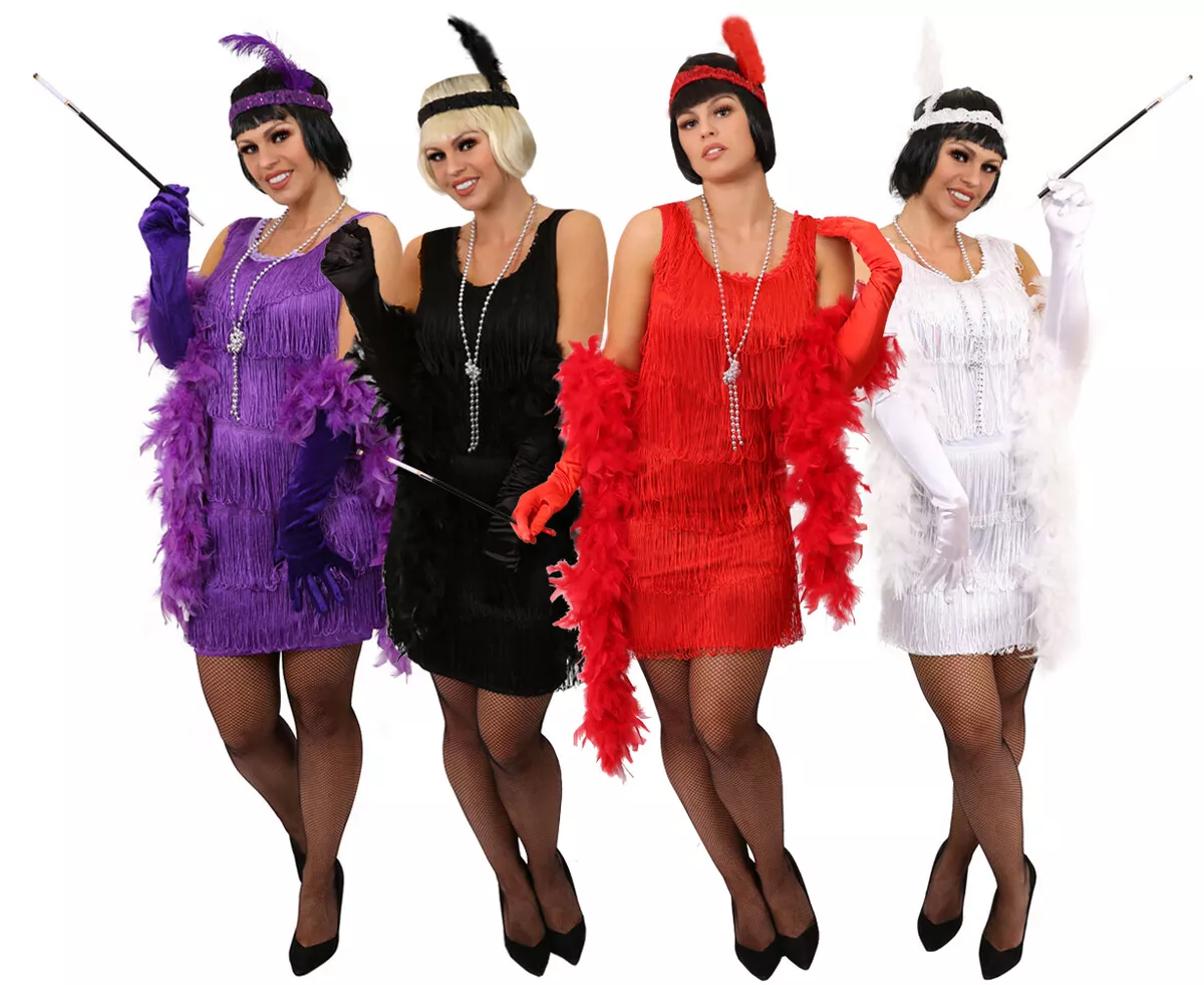 1920'S DELUXE FLAPPER DRESS FANCY DRESS COSTUME LADIES CHARLESTON