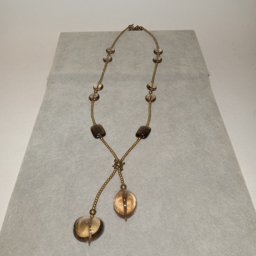 Lariat Necklace Smoky Quartz Crystal Adjustable - Picture 2 of 6