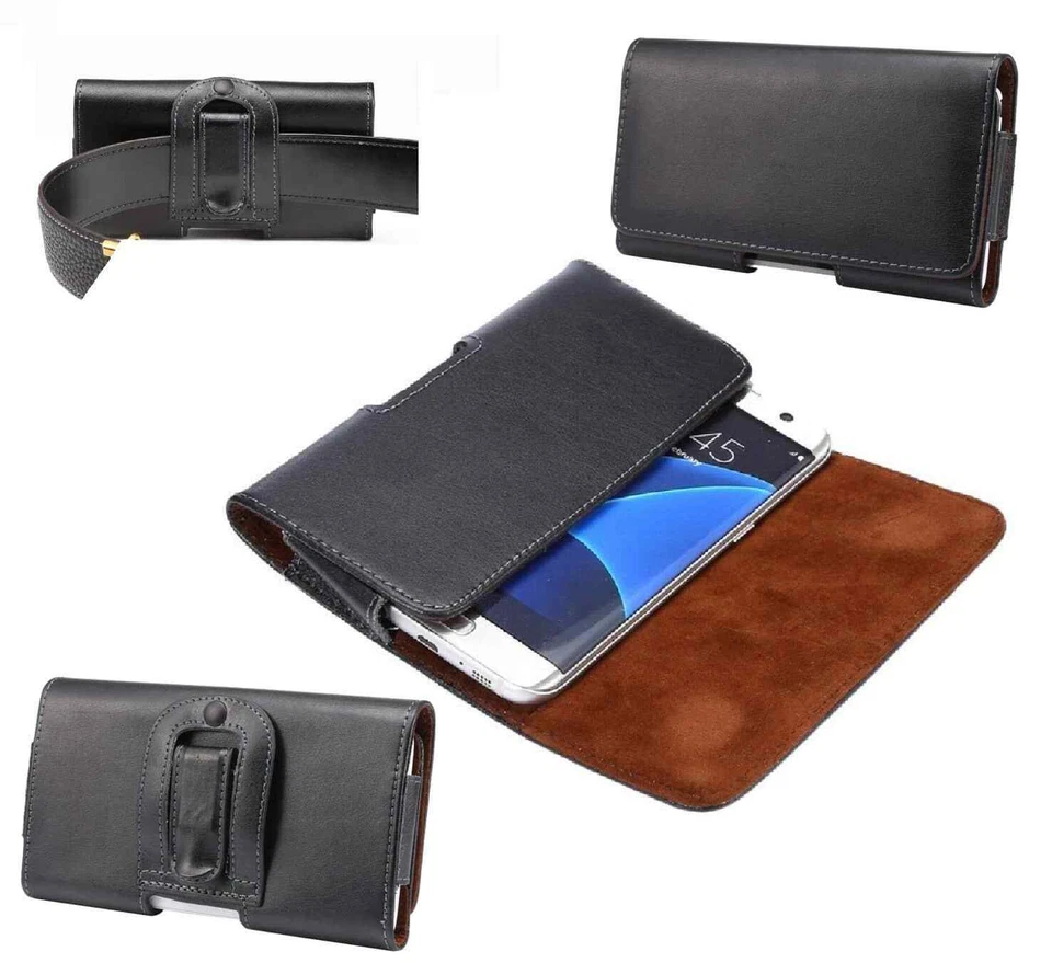 for Wiko Lenny4 Plus Genuine Leather Case Belt Clip Horizontal Foto 2 de 4