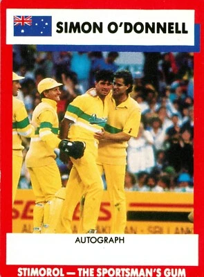 1990 1991 Australia ODI Cricket Stimorol Card - Simon O'Donnell - Photo 1/3