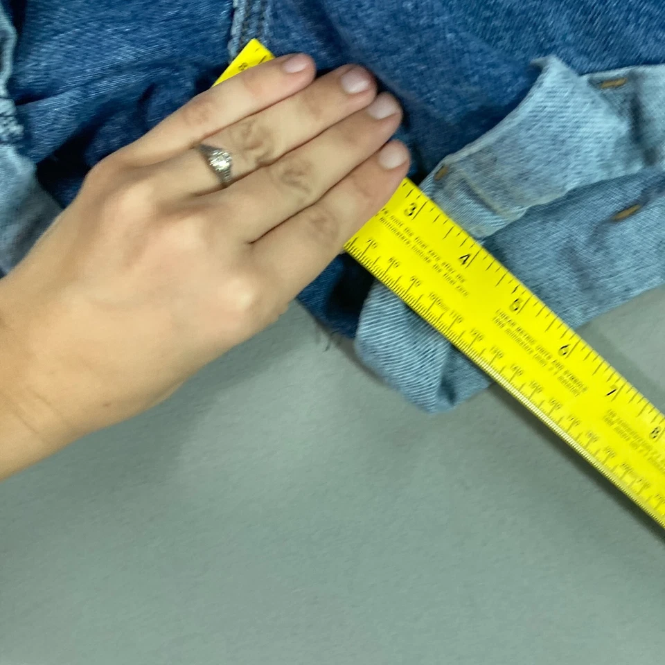 Pantalones Cortos de Jean Gitano Años 90 para Mujer Denim Botón Mosca Talla 14 30" -31" Cintura Dobladillo Enrollado Foto 4 de 4