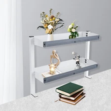 Desk Organizer Shelf, Clamp-on Desk Storage Shelves Desktop or Under-Desk