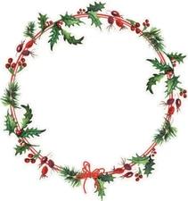 Home for Christmas - Holly Wreath, 12" Die Cut, scrapbook - Kaisercraft PS429