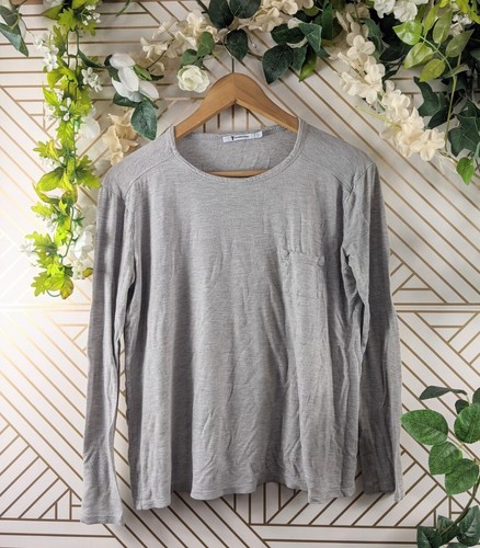 T by Alexander Wang Damen 100 % Rayon Basic grau Langarm Größe M LESEN