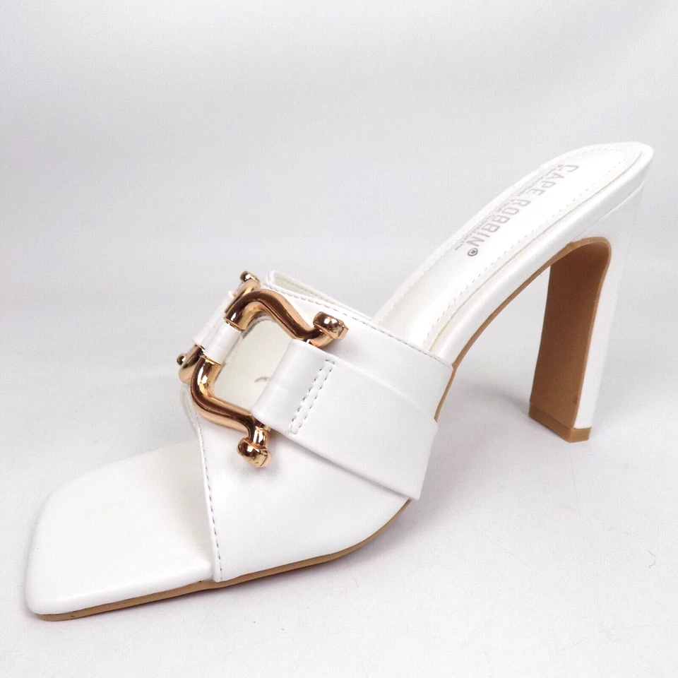NEW! CAPE ROBBIN Women Briar Sexy Stiletto High Heels White Sandals Size 7.5 Med - Image 4 of 4