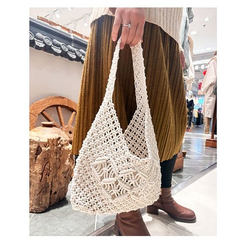 Hollow Crossbody Bag Cotton Shoulder Bag Casual Messenger Bag - Picture 4 of 18