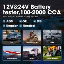 Battery Tester Charging Cranking Test Tools for Car 12V Automotive Diagnostic
