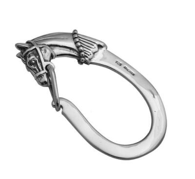 Pferd Schlüsselanhänger Viktorianischer Stil 925 Sterling Silber Englische Punzen