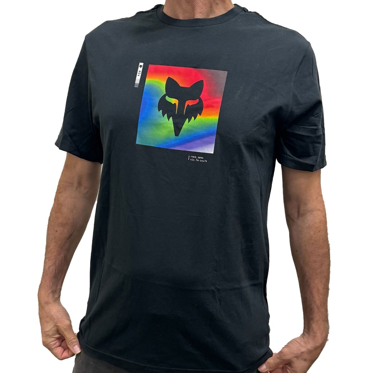 Fox Racing Hombre Scans Premium Negro Camiseta Manga Corta Ropa Apparel MO