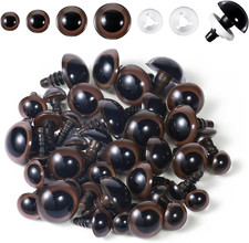 40 PCS Safety Eyes for Amigurumi Crochet Eyes with Washers 10/12/16/18Mm Brown P
