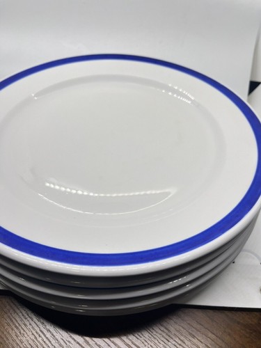 Crate & Barrel Diner Blue Rimmed Plate - 12” - Set Of 5 - Picture 8 of 18