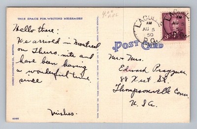 Vintage Canada Postcard MONTREAL Greetings Maple Leaf 1950 | eBay