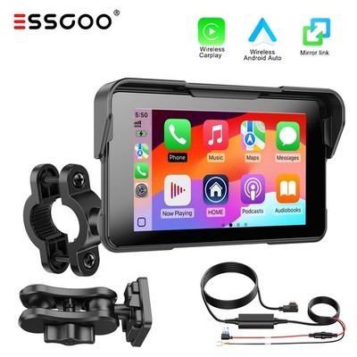 5'' Motorcycle Screen Wireless Carplay & Android Auto Car Stereo Radio Waterproof