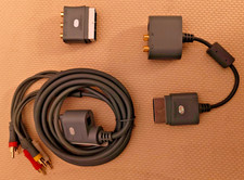 Original Xbox 360 Audio Adapter RCA Optisch Toslink & AV Kabel Scart 3er Set
