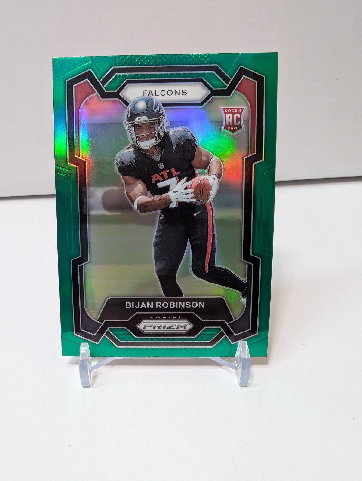 Bijan Robinson 2023 Panini Prizm Green Prizm #305 (RC) Atlanta Falcons RB