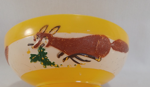 Vintage F & F Form und Würfel funktioniert Kunststoff Frühstück Schüsseln ~ Indianer ~ Fuchs ~ 2er Set - Bild 17 von 22