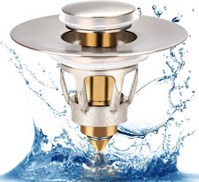 Brushed Nickel Bathroom Sink Stopper, 1.1-1.5" Bathroom Sink Drain Strainer, Uni