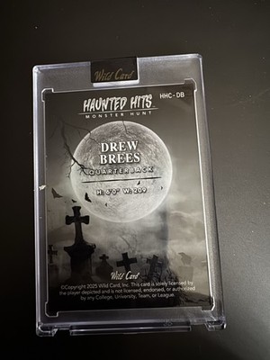 2025 Wild Card Drew Brees Haunted Hits 2/2 Monster Hunt Blue Disco