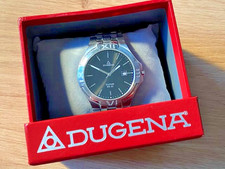 Dugena Saphir WR 50, guter Zustand, 4cm Durchmesser, Edelstahl, m. Datumsanzeige