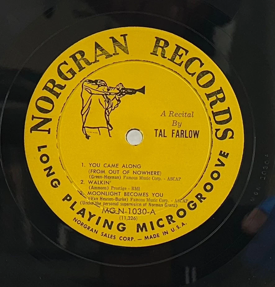 LP: Tal Farlow, A Recital By Tal Farlow, Norgran, Mono, 1st pressing Deep groove - Image 3 of 4
