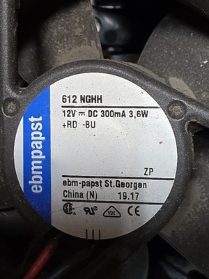 (13) Ebmpapst 612NGHH Axial fan DC 12V 300mA 3.6W 60x60x25mm Fan