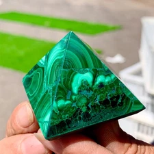 72G Natural malachite Pyramid Chakra Treatment Energy Stone Generator Spiritual