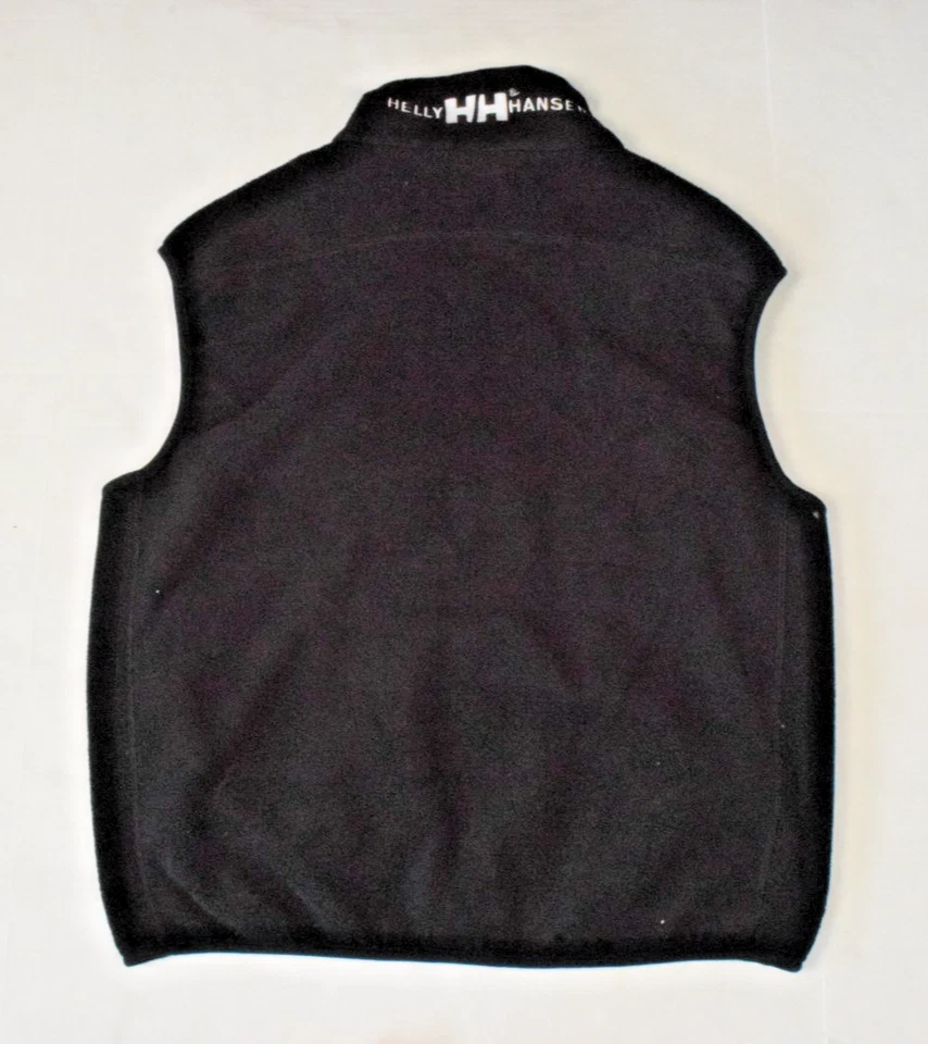 复古背心 Helly Hansen XL 90 年代黑色羊毛刺绣胸领标志 — 第 2/4 张图片