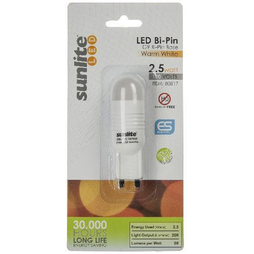 SUNLITE 2.5W 120V 3000K Bi-Pin G9 LED Light Bulb - Picture 2 of 3