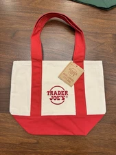BRAND NEW with TAGS - Trader Joe’s - Holiday 2025 Canvas Mini Tote Bag - Red