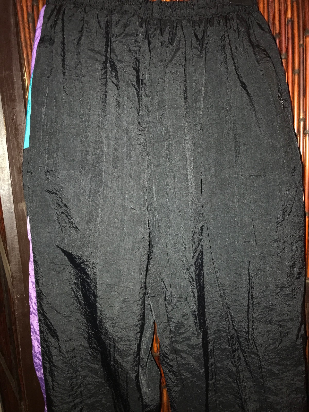 Vintage Givenchy Activewear Medium Black Purple Nylon Track Pants Windbreaker thumbnail 9