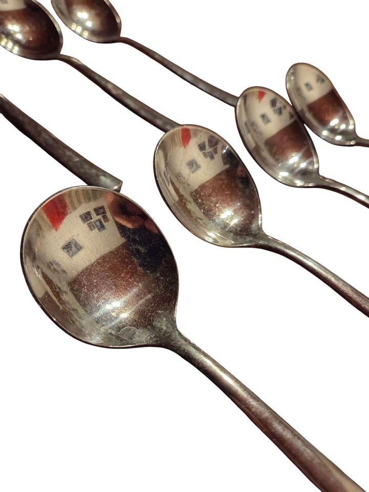 WMF Cucchiai Da Zuppa Cromargan 7 Pezzi Usati Design Moderno - Immagine 3 di 4