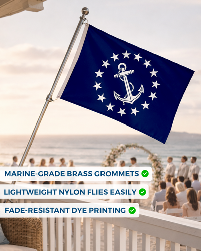 AGAS 12x18in Yacht Club Officers Flag– 200D Nylon - Multi Size Variation - Picture 8 of 128