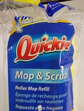 New Sealed Quickie Mop & Scrub Roller Mop Refill Type M Fits Mop #058MB 058BMB