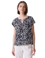 Gemusterte Bluse Street One Studio Raffung GrößE 42 Dark Void Blue Damenoberteil