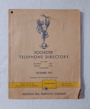 1957 ROCHESTER PONTIAC TROY UTICA MICHIGAN TELEPHONE DIRECTORY PHONE BOOK RARE