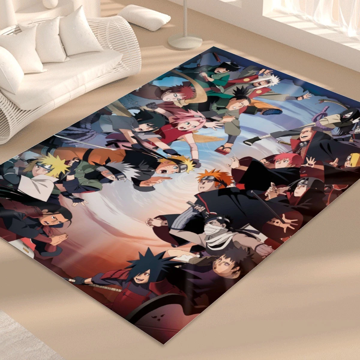 Narutoo vs Villains Foldable Rectangular Floor Mat Rug Anti-Skid Carpet