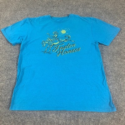 Faster Horses T Shirt Adult Medium M Blue Short Sleeve Crew Tee Country Music