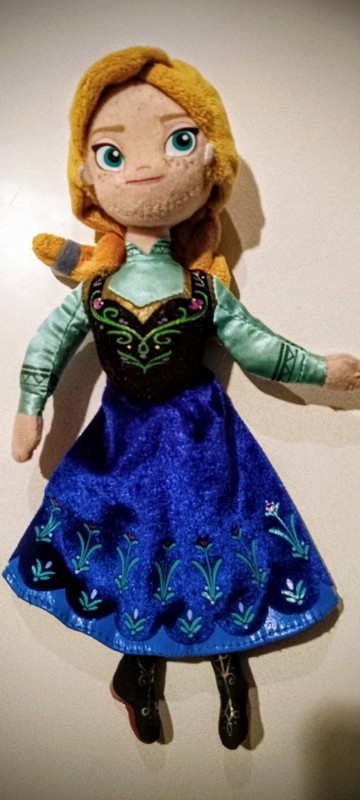 DISNEY PRINCESS ANNA FROZEN PLUSH DOLL 12"CRUSHED VELVET DRESS ADORABLE PRINCESS