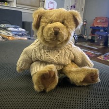 Russ Heartwarmer Jointed Teddy Bear with Tan Sweater Bears From the Past