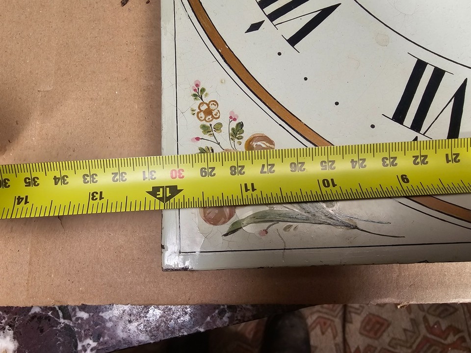 Antique 8 day longcase grandfather clock dial 12" arch dial EARLY ...