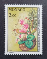 1991 MONACO FRANCE FLOWER ARRANGING CONTEST VF MNH