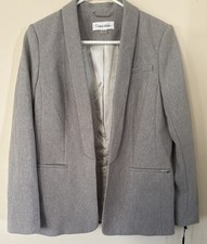 CALVIN KLEIN LUXE OPEN FRONT SHAWL COLLAR SUIT JACKET/BLAZER 6 Petite READ 