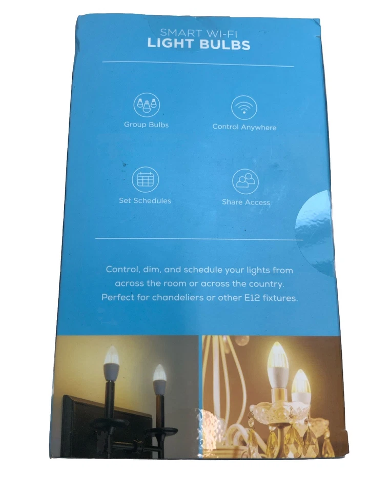 Mercury Innovations Smart WI-FI Edison B11 Bulb (2-pack) 40W NEW! FREE SHIP! - Image 4 of 4