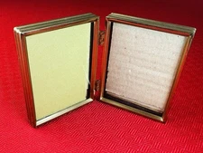 VTG Original Collectible Art Deco Bi-fold Brass 3x5 Mini Picture Frame